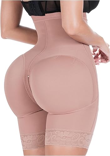 Miniatura 2 de Sonryse Pantalones cortos moldeadores de cintura alta para mujer, fajas colombianas