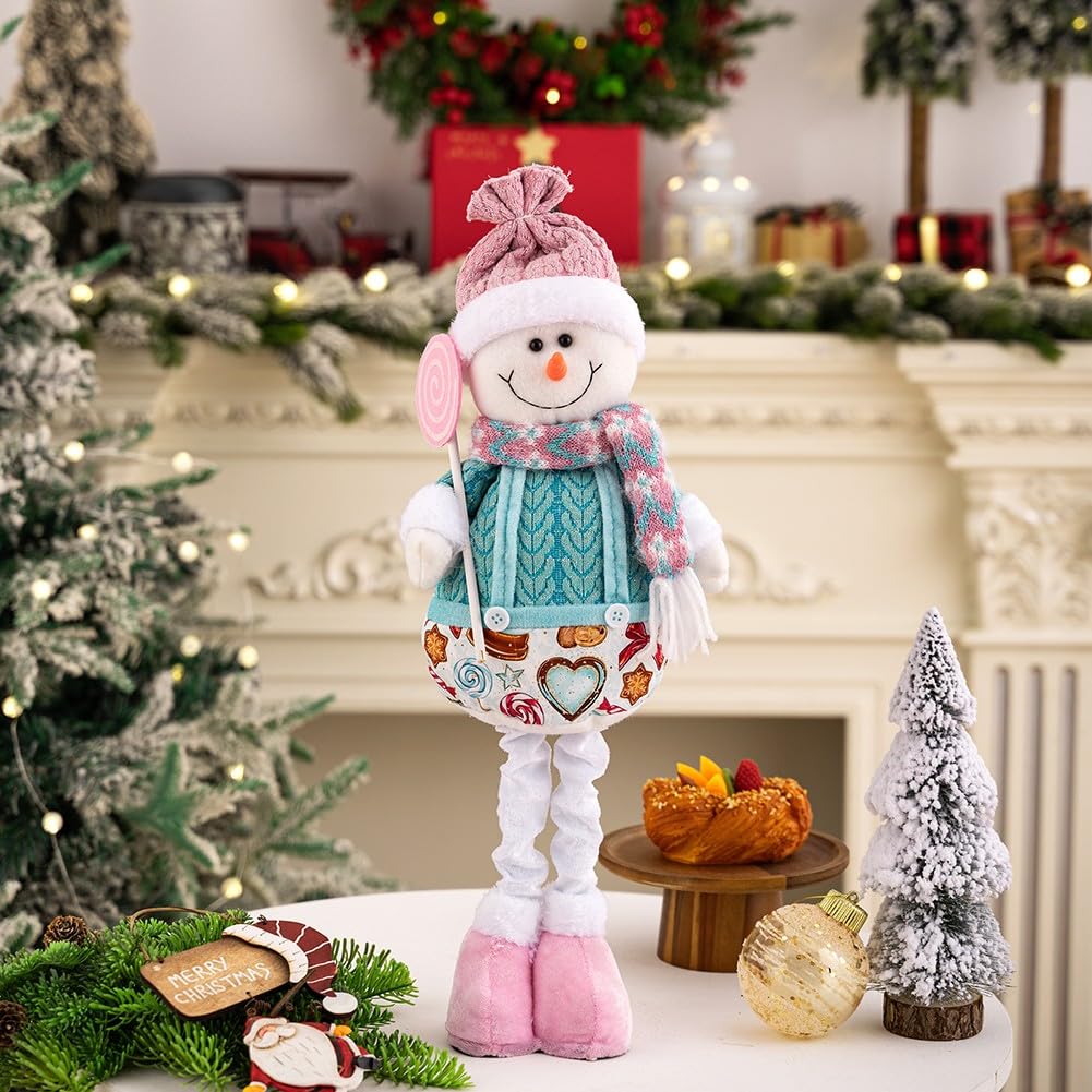 Stretch-Schneemann-Weihnachtsschmuck aus Stoff, Figur für Zuhause