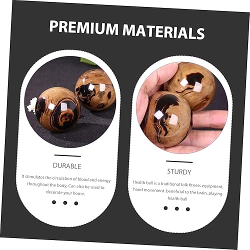 Miniatura 5 de Beavorty Herramientas de mano Sec JuguetesMujeres 2 Unids Ejercicio Chino Baoding Bolas Jade Masaje Bolas Masaje Mano Bolas de Estrés de Mano