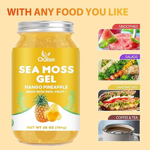 Miniatura 28 de Gel de musgo marino de 15 onzas, gel natural de masa marina irlandesa artesanal con 92 minerales y vitaminas, sin OMG, sin gluten, vegano, defensa