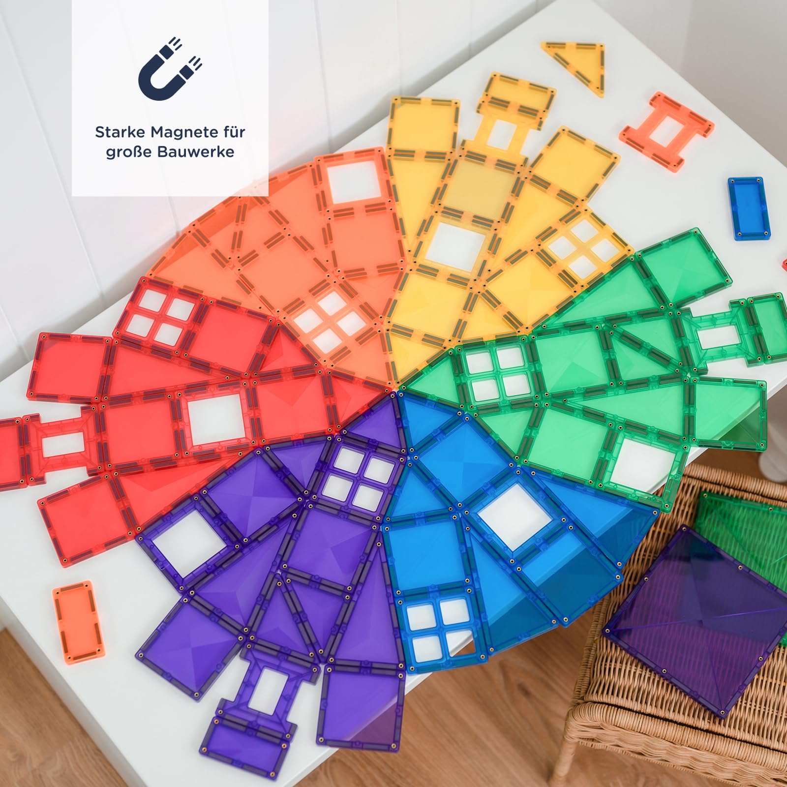 CONNETIX Magnetbausteine Regenbogen Kreativpaket, 102 Stück