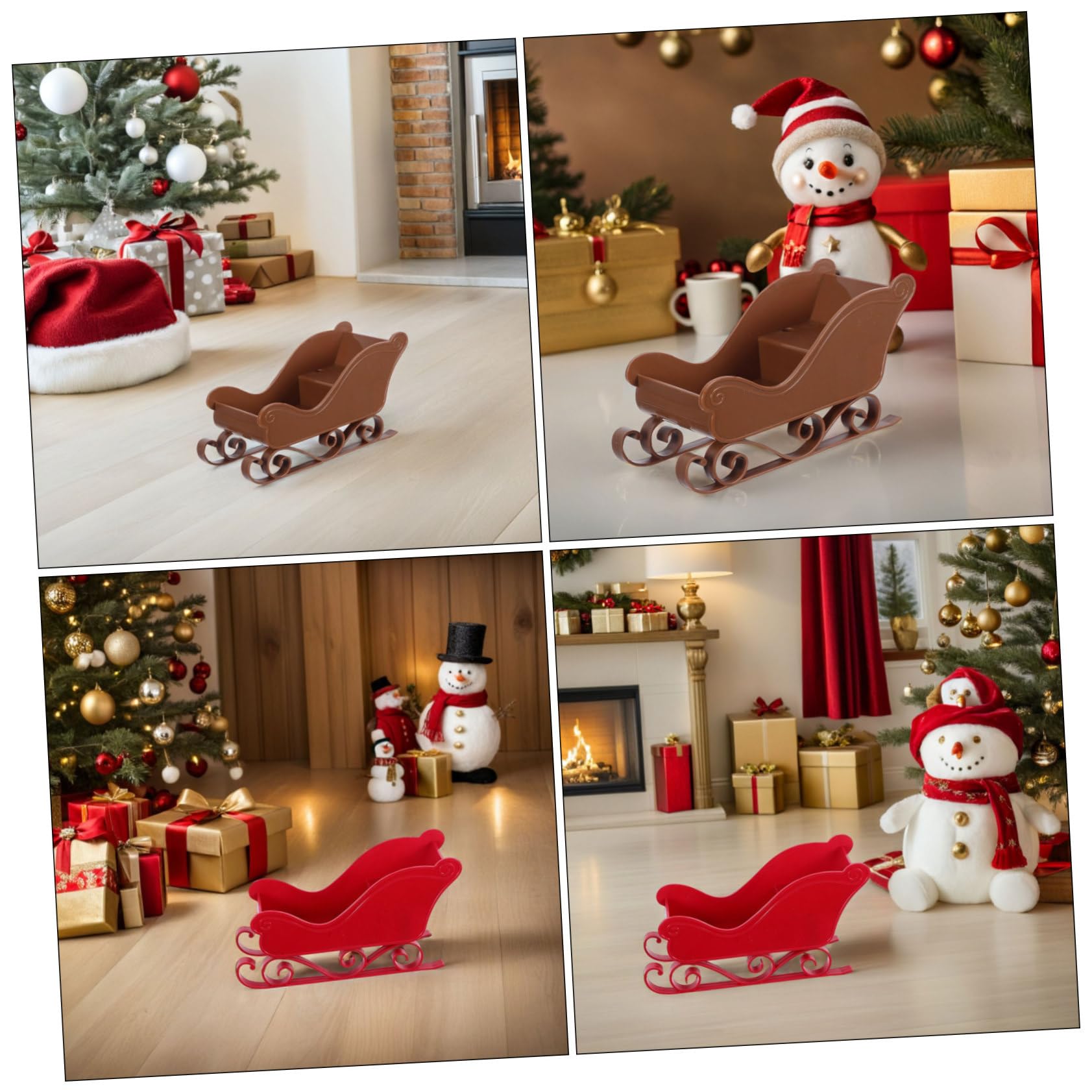 Cabilock 3piezas Decoración de Trineo Navideño para Mesa Mini Trineos de Adornos de Escritorio para Navidad para Decoración de Ventana y Mesa