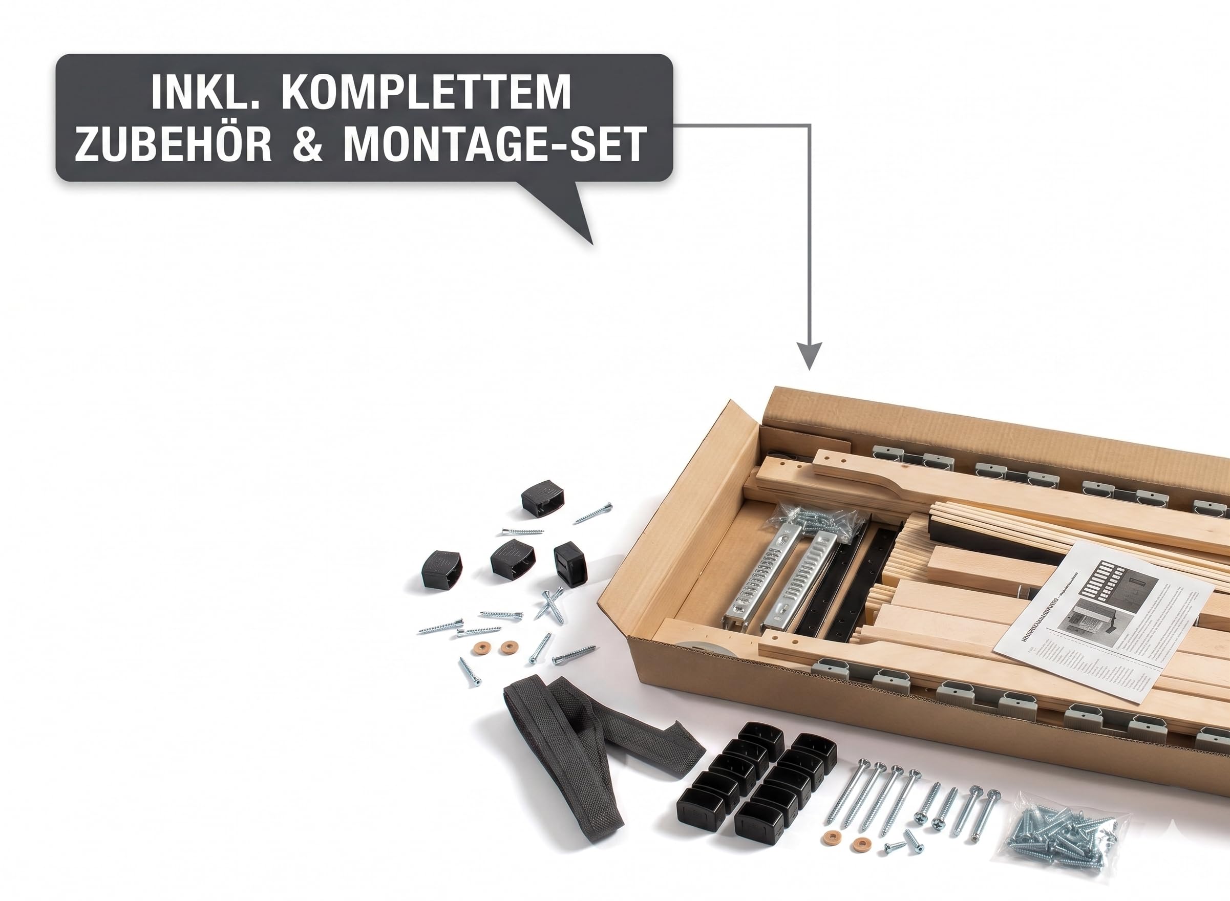 Generisch Leo Comfort Lattenrost 28 Leisten mit 10 Schieber Mittelgurt Verschiedene Größen Selbstmontage (120x200)