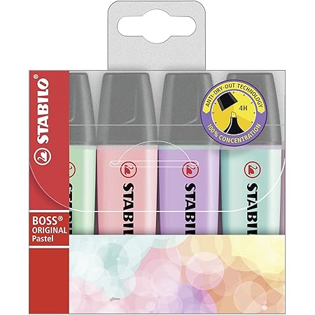 STABILO Plan Pennarelli Per Lavagne Bianche - Punta Tonda, Astuccio Da 4 Colori Assortiti - Facili Da Rimuovere, Cappuccio Antisoffocamento