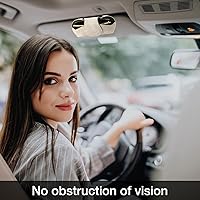 Vista 3 de KINIVA - Estuche de gafas de sol para visera de auto de cuero blanco con cierre magnético