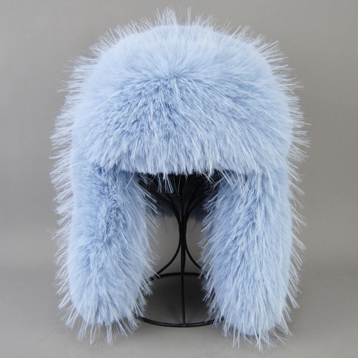 ECYC Unisex Faux Fur Trapper Hat, Fluffy Winter Warm Earflap Cap Plush Russian Ushanka Hat for Men Women