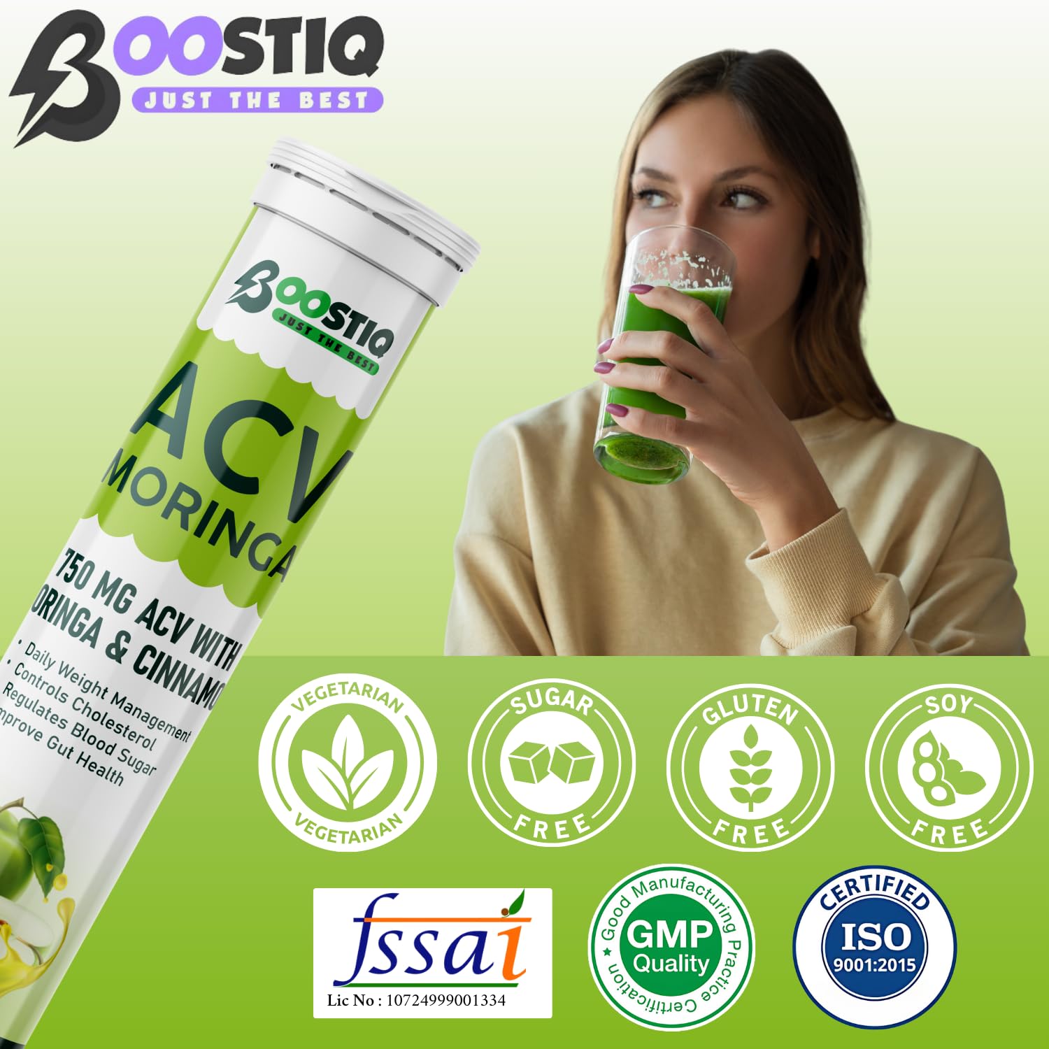 Buy Now Plant Based Acv Moringa, Apple Cider Vinegar Tablets With Ci...