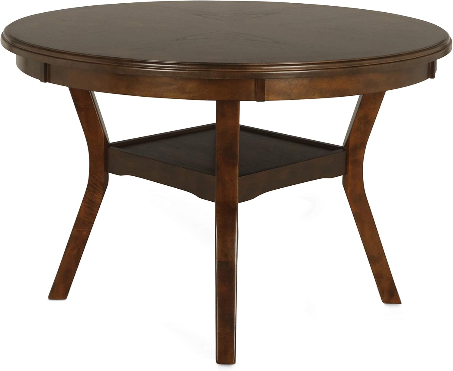 New Classic Furniture Gia 5-Piece Round Set with 1 Dining Table and 4 Chairs, 47-Inch, Brown - Table & Chair Sets