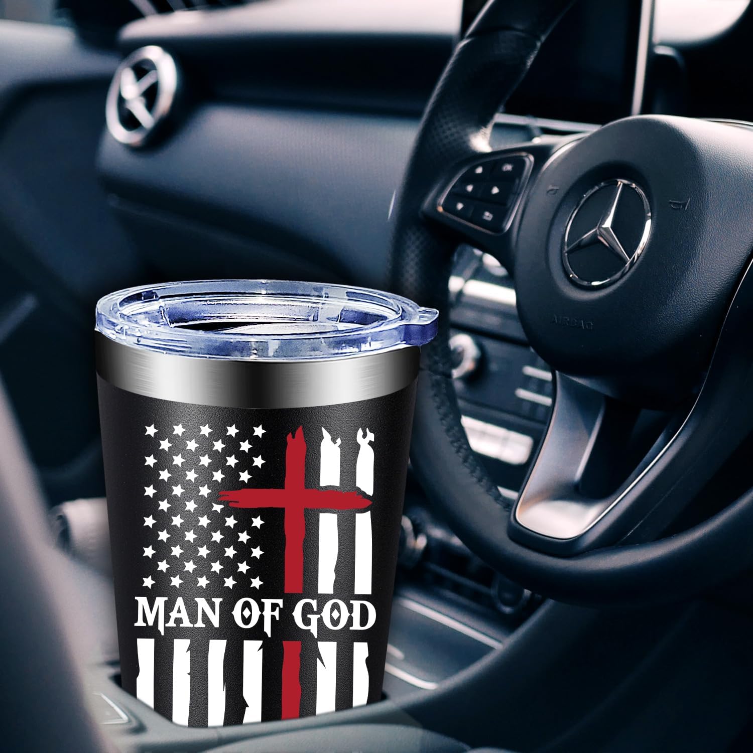 Fufandi Christian Gifts for Men, Catholic Gifts - Religious Inspirational Scripture, Easter, Gift for Men, Bible Catholic Spiritual Gift, Man of God 20oz Coffee Tumbler - Image 8