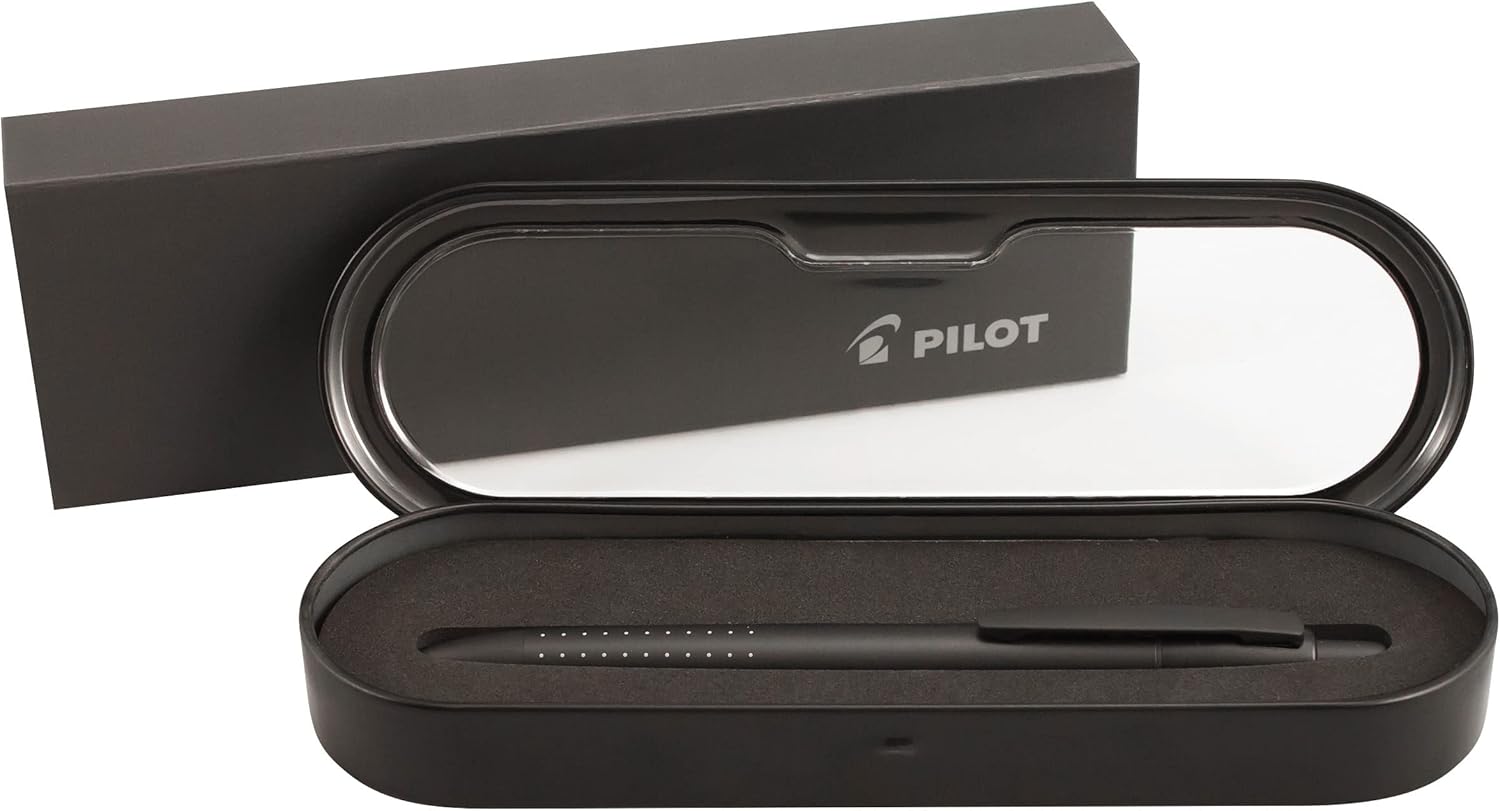 PILOT Axiom Collection Retractable Ballpoint Pen, Matte Black Barrel, Blue Ink, Medium Point (71414)