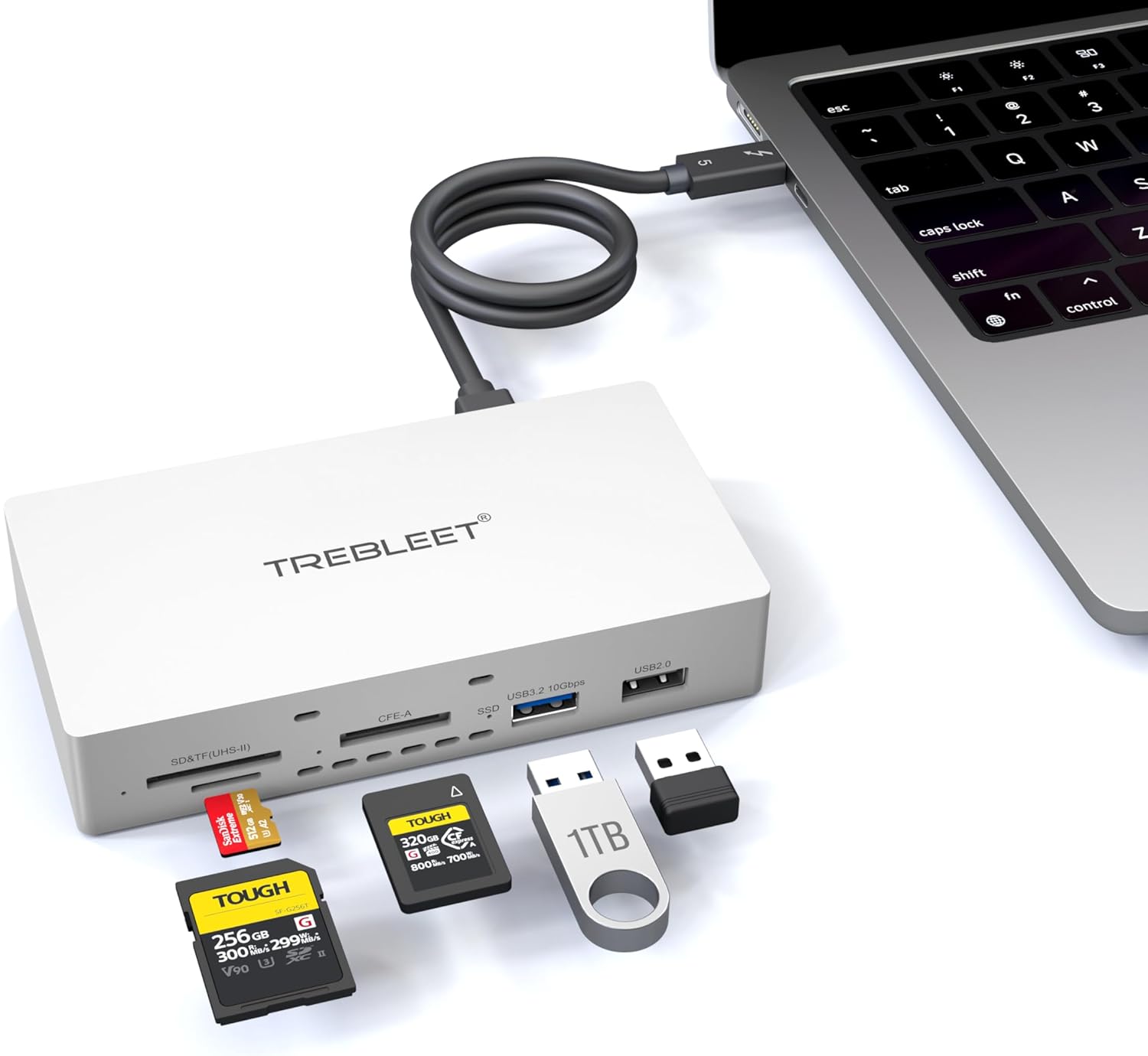 Hub USB 8 en 1 TREBLEET USB4v2 80Gbps con Ranura NVMe y Lector de Tarjetas