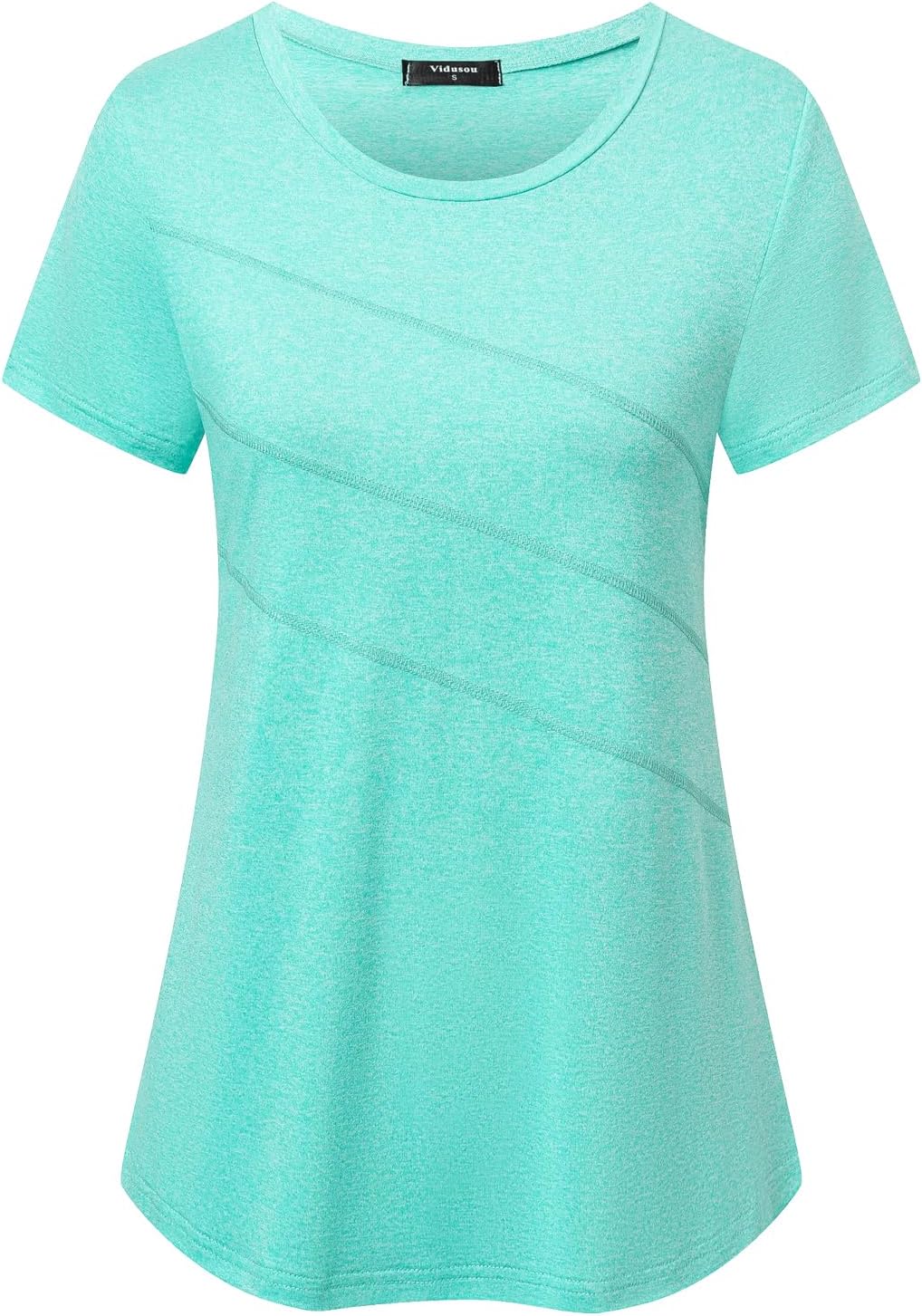 Short Sleeve Workout Tops for Women Crewneck Exercise Running Yoga Shirts