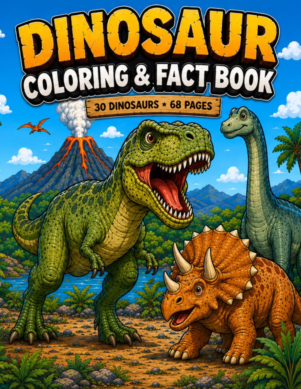 Dinosaur Coloring & Fact Book: Color and Learn about 30 Amazing Dinosaurs