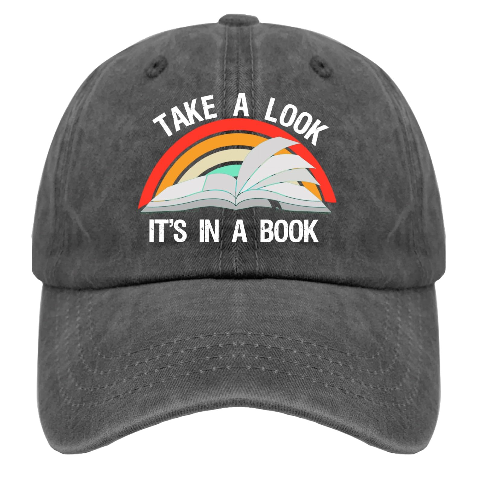 Take A Look It's in A Book Reading A Rainbows Truckets Hat Cap Vintage Cotton Washed Baseball Caps