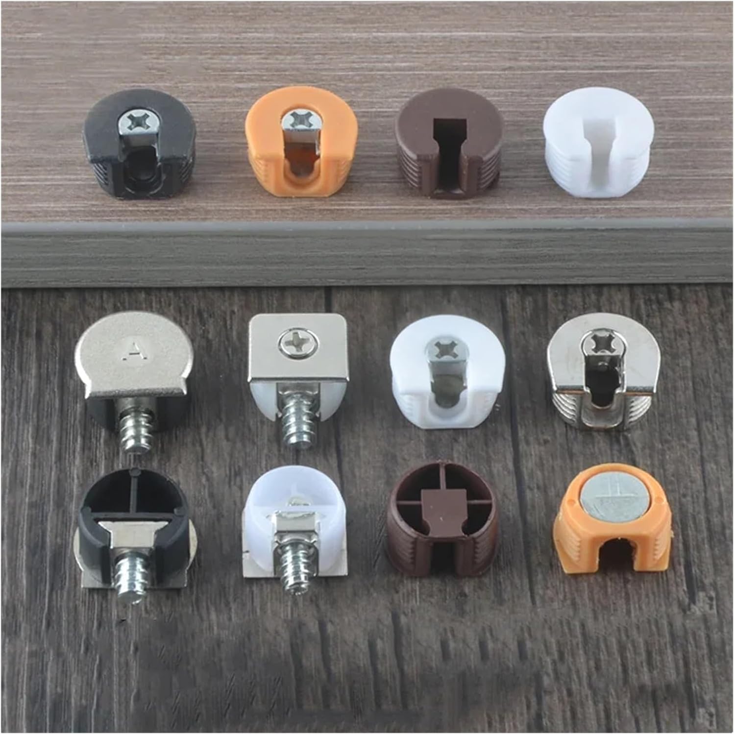 80 Pcs Furniture Cabinet Brackets with Pin Boards (2/3/4-in-1 Plastic Support Brackets)(3in1 Black)