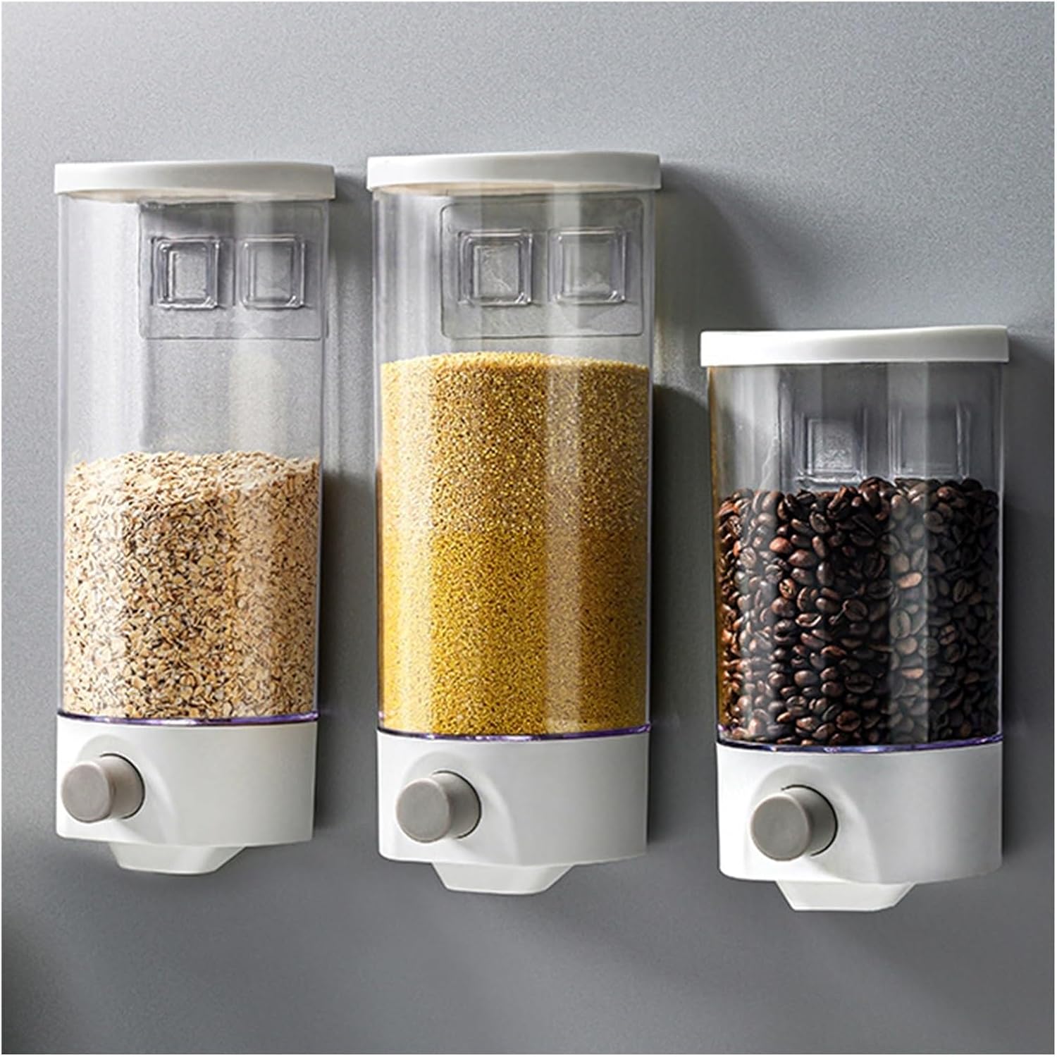 Automatic Sealed Rice Dispenser - Wall Mounted Food Storage Container for Cereal, Rice, and Snacks(750ml)
