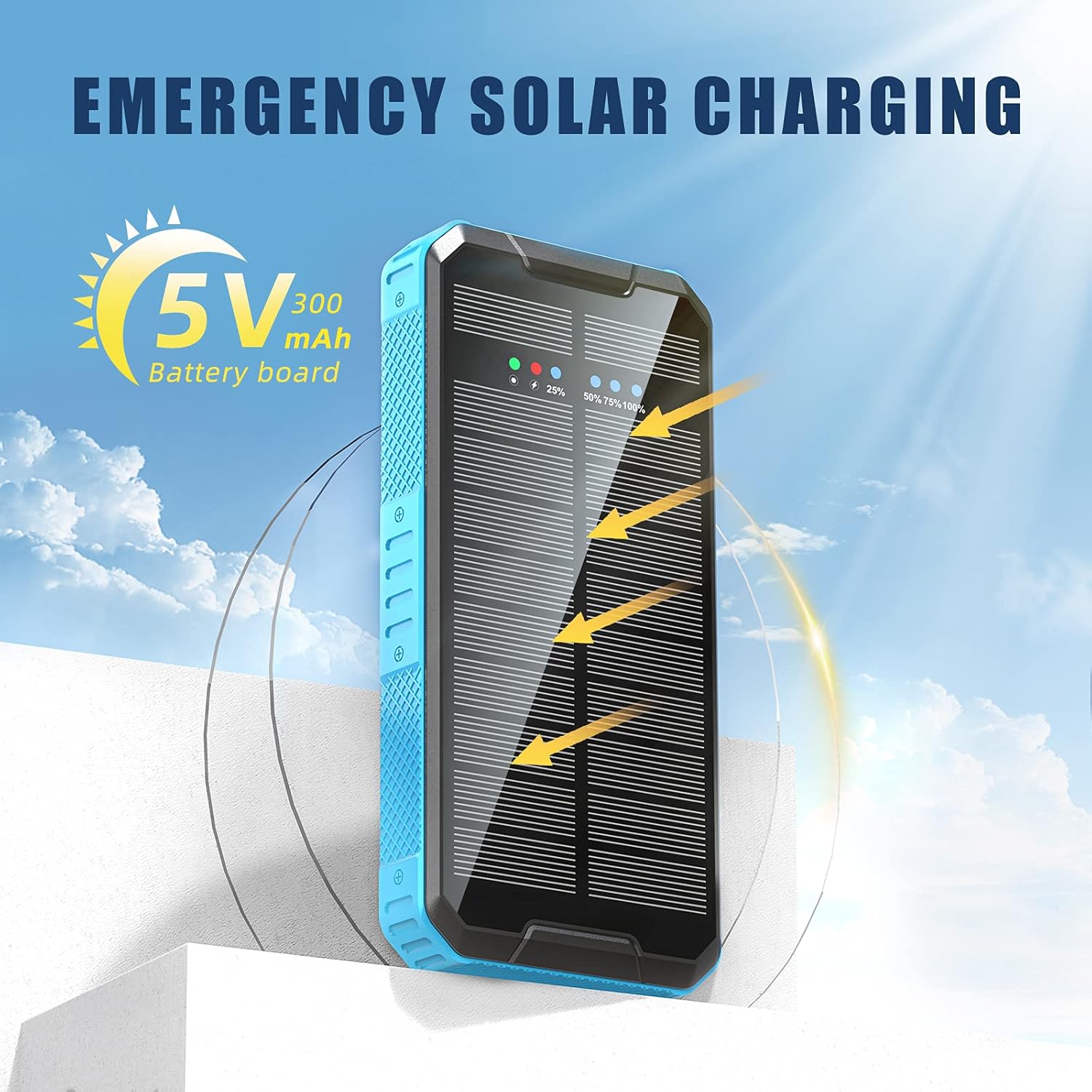 Solar Charger Power Bank 30000mAh(Fully Upgraded), PD 20W QC3.0 Fast Charging with 10W Qi Wireless Charging, 3 Outputs, LED Flashlight, IP67 Waterproof for Cellphones Tablet and Outdoor Camping : Cell Phones & Accessories