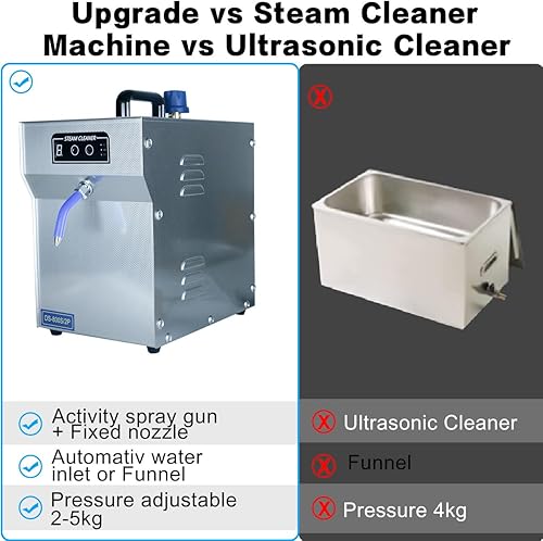 Miniatura 4 de Limpiador de vapor profesional de joyería de 1300 W, máquina de limpieza de joyas de acero inoxidable de 2 L para plata y oro, máquina de vapor de