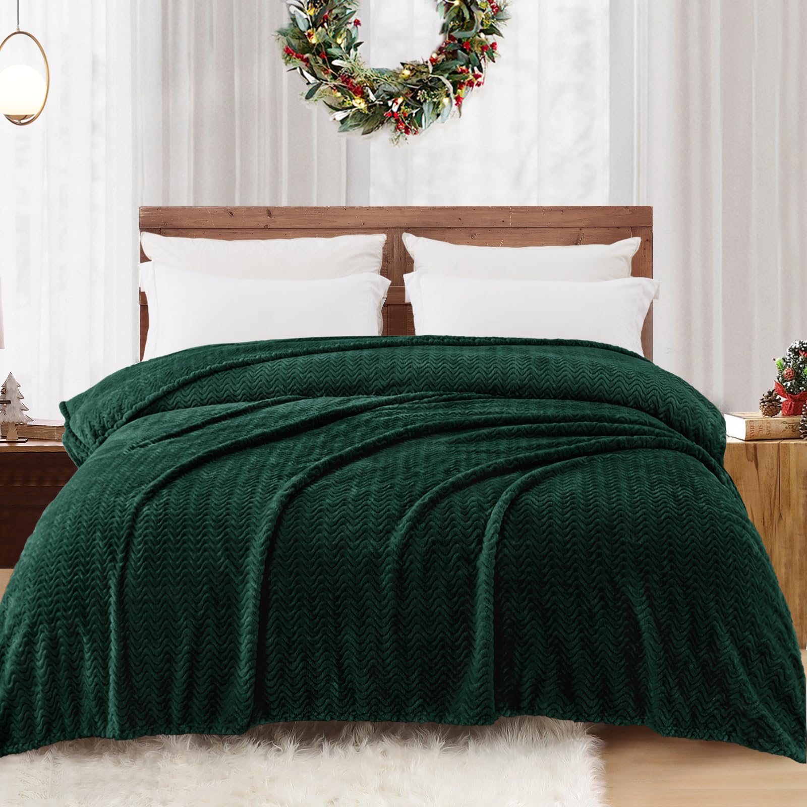 Exclusivo Mezcla King Size Fleece Blanket for Bed 230x265 CM Cozy Lightweight Blankets for All Season Decorative Giftable Fuzzy Plush Wave Textured Suitable for Women Men - Image 2