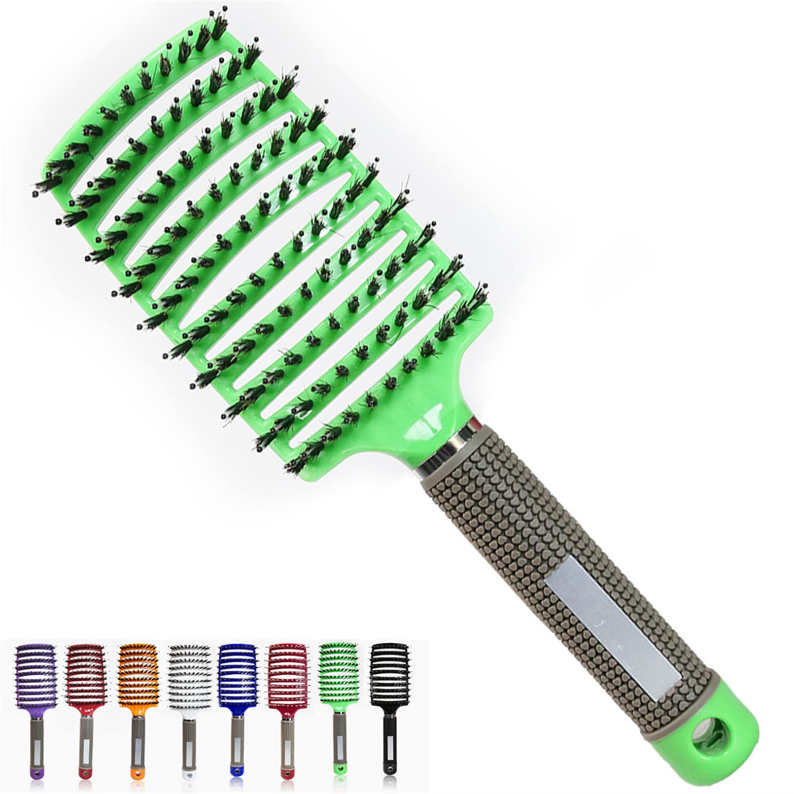 Pop Magic Detangling Hair Brush for Women and Kids Boar Bristle Paddle Brush for Blow Drying Wet Hair, Long, Thick, Curly