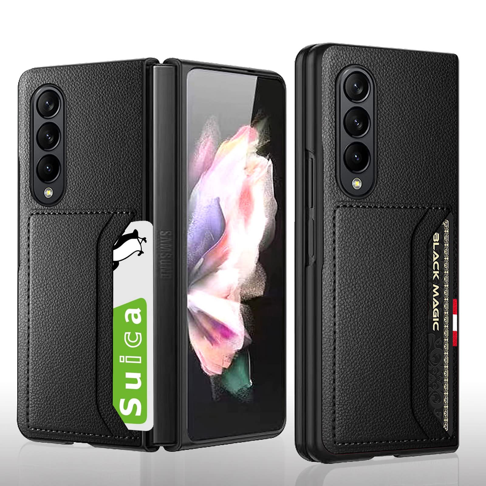 Amazon.co.jp: Galaxy Z Fold4 5G ケース カード収納 背面2枚