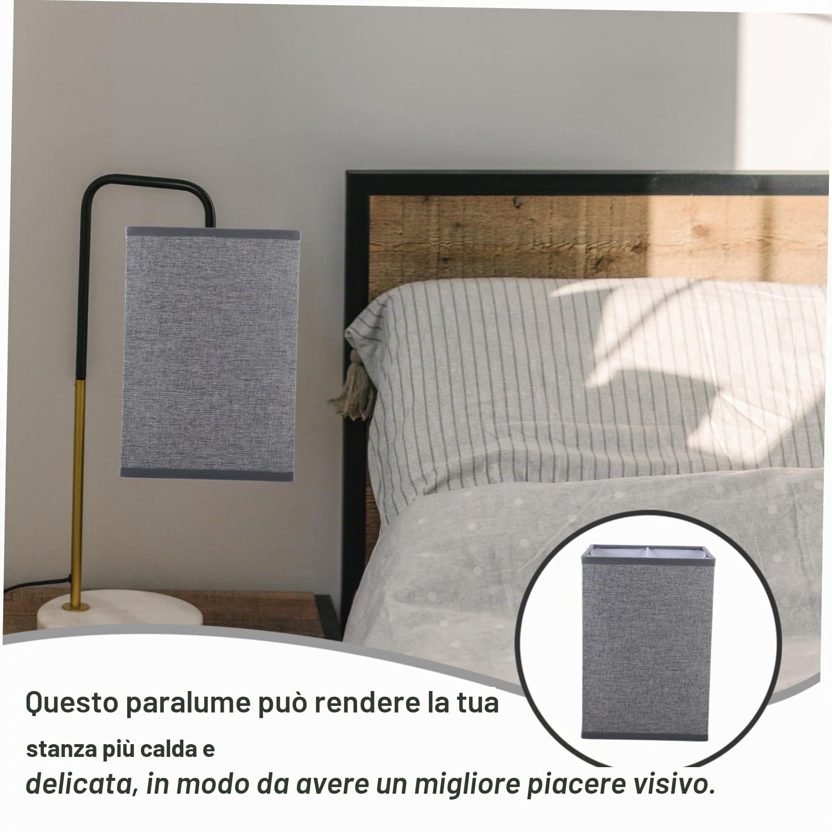 Baluue Lampada Paralume In Lino Paralume Rettangolare In Tessuto Lampadario Clip Sulla Copertura Della Luce Protezione Della Lampada Di Ricambio Per Lampada Tavolo Lampada