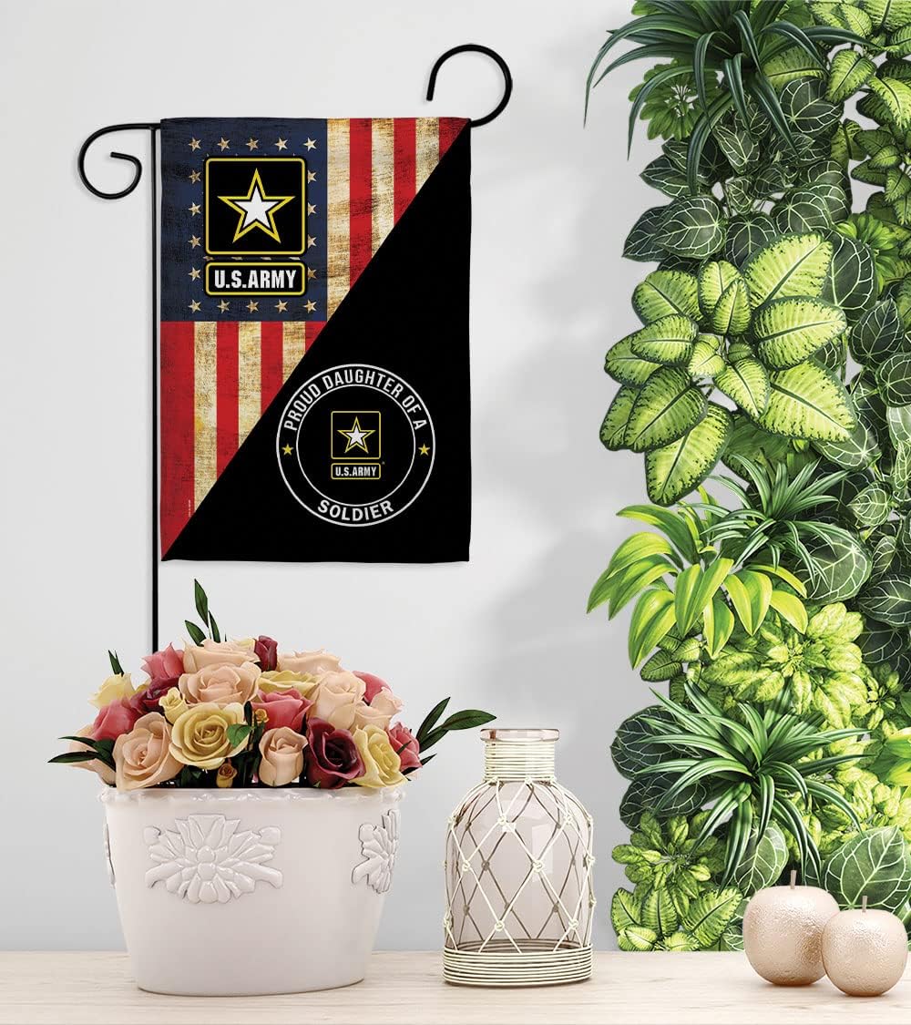 POYOMUK US Military U.S. Army Proud Daughter of A Soldier Flag Armed Forces Double-Sided Lawn Decoration Gift House Garden Yard Banner United State American Military Veteran, 12" x 18.5 Made in USA - Image 9