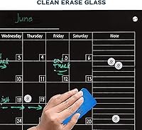 Vista 51 de J&J worldwide Glass Whiteboard Yearly Calendar - 35" X 47" Large Wall Whitrboard - White Board Dry Erase Planner for Wall Home, School, Office