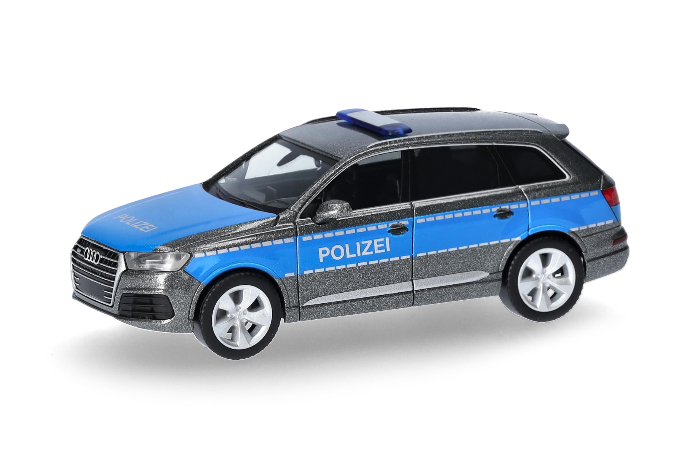 Herpa car model Audi Q7 "Police demonstration vehicle", on a scale of 1:87, plastic miniature, made in Germany, model building, collectors edition