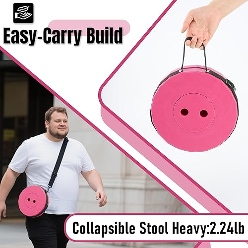 Miniatura 7 de Taburete plegable mejorado grueso, taburete plegable portátil retráctil para pesca, excursiones de senderismo, barbacoa, fiestas, actividades al