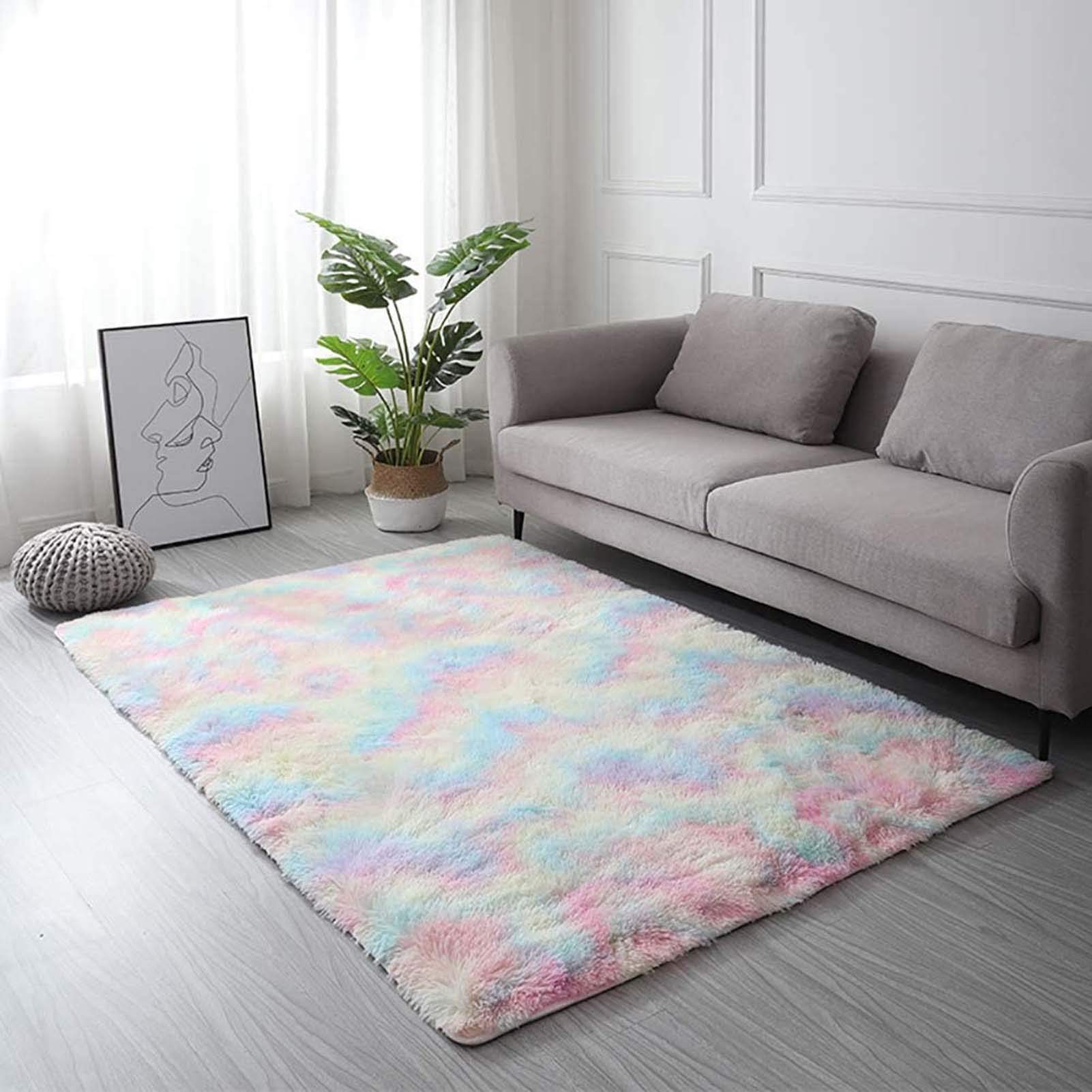 Tapis Moelleux et Doux 100x200cm, Grand Tapis en Fausse Fourrure Duveteuse, idéal pour Le Salon, la Chambre d'enfant et la décoration intérieure.