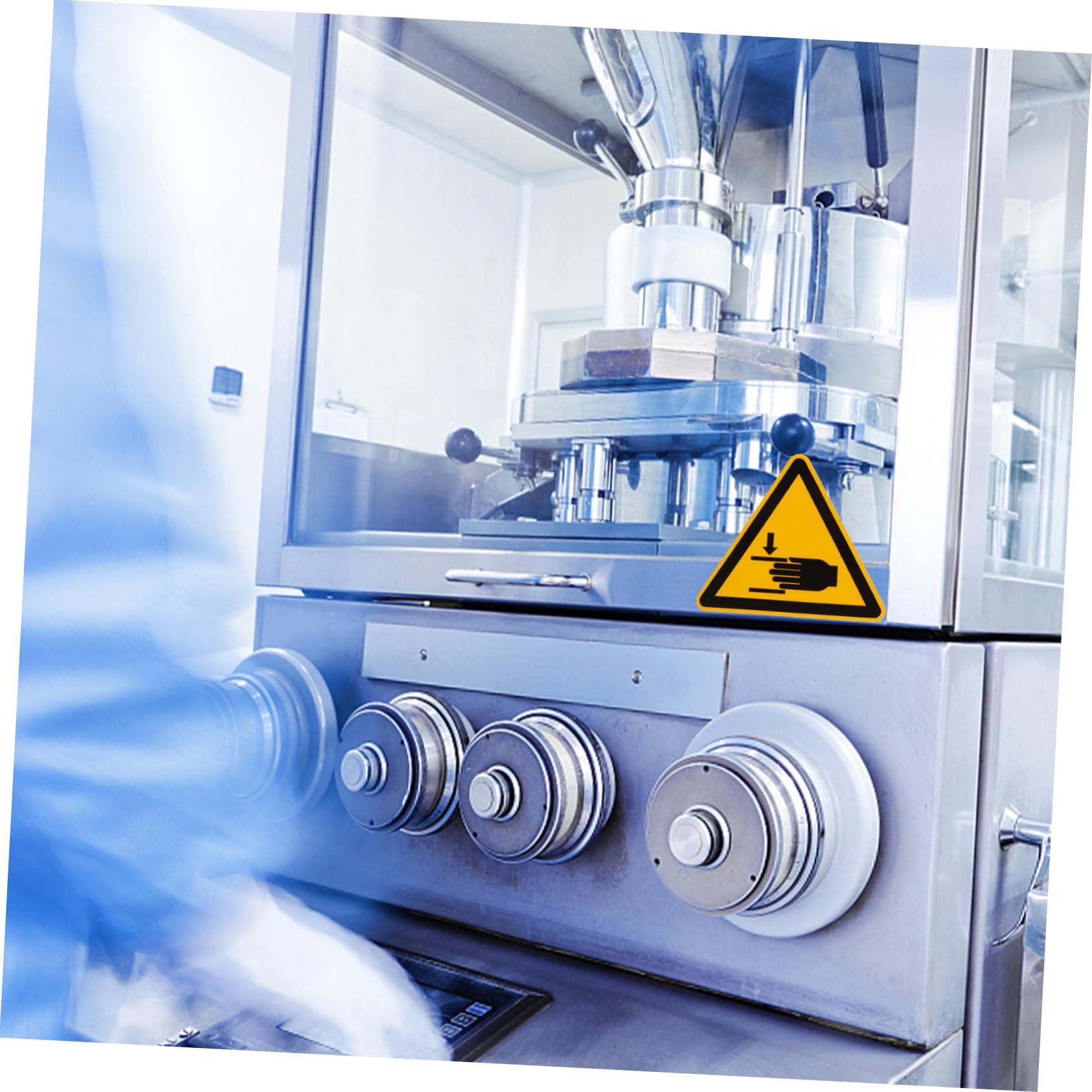 SOLUSTRE 24pièces Autocollants De Sécurité Avertissement Pour Écrasement Des Mains Étiquettes Adhésives Caution Pincement Milieu Domestique Et Professionnel