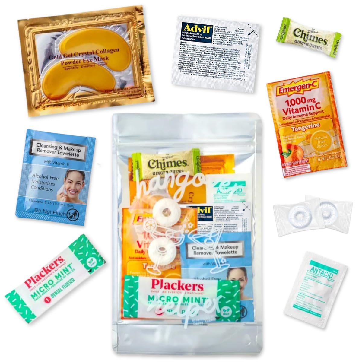 Party Recovery Kit (1 Pack) Pre Filled Celebration Favors Goodie Bags and Gifts for Bachelorette, Wedding, 21st Birthday, Girls’ Trip and More, 5”x8”