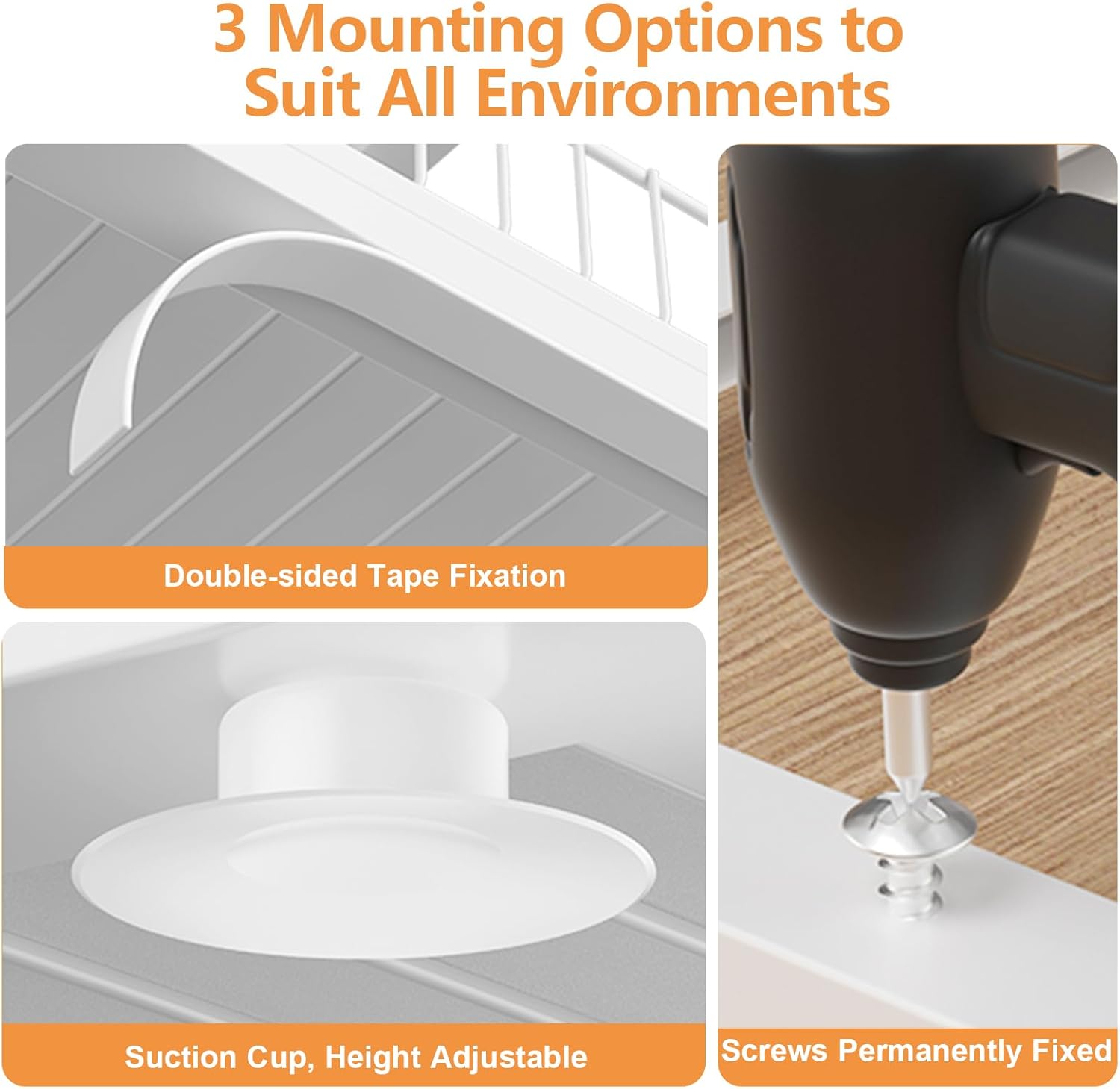 Under Sink Organizer, High Adjustable 2 Tier Under Kitchen Sink Organizer, Multi-Purpose Storage Shelf for Kitchen Bathroom Cabinet, White - Image 6