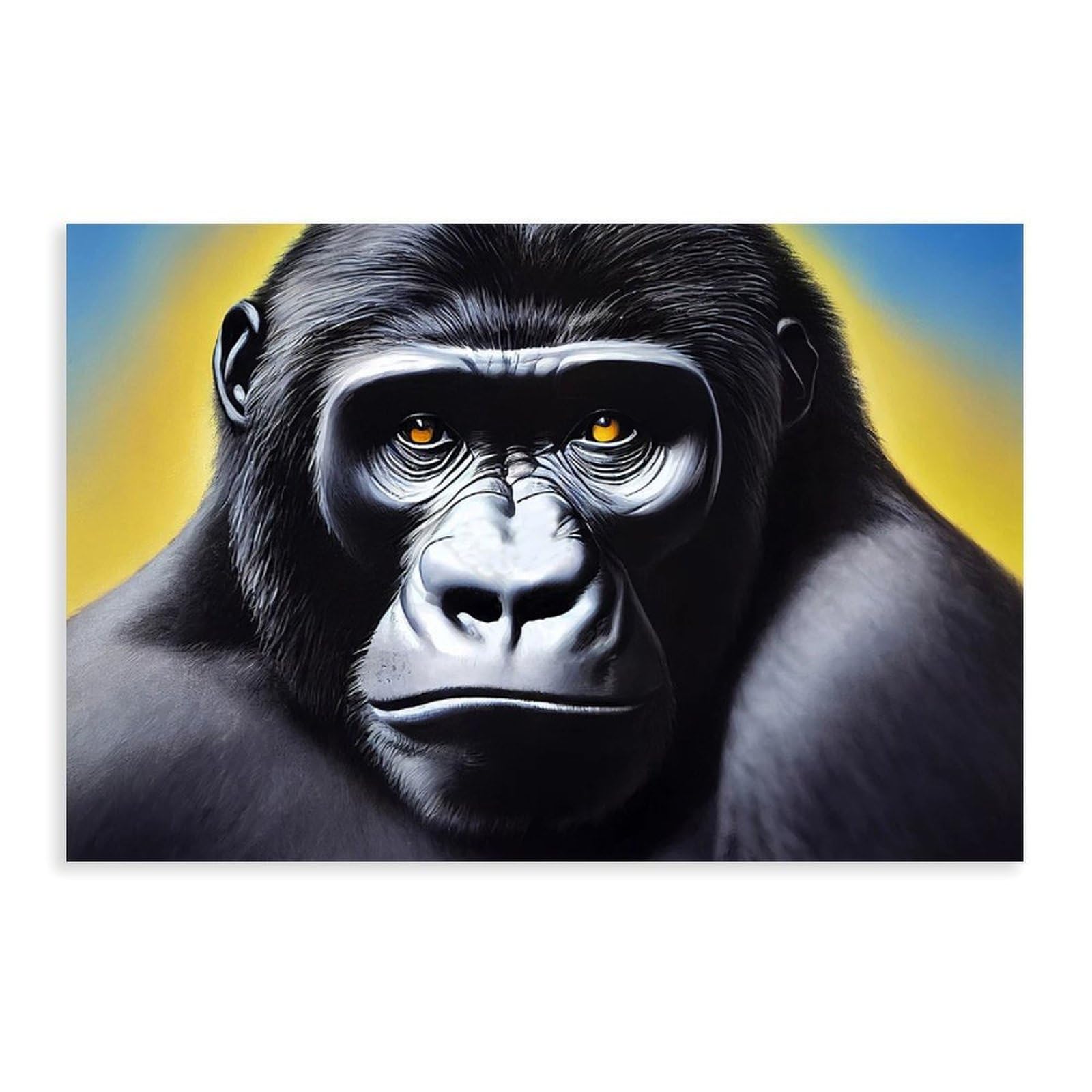 Bareronor Rare Gorilla Poster Canvas Poster Bedroom Decor Landscape Office Room Decor Gift 16" L X 24" W