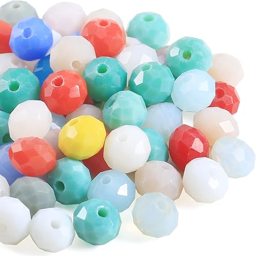 Miniatura 3 de Briolette Cuentas de cristal facetadas Rondelle sueltas, cuentas espaciadoras de cristal a granel para manualidades, pulseras, collares, aretes,