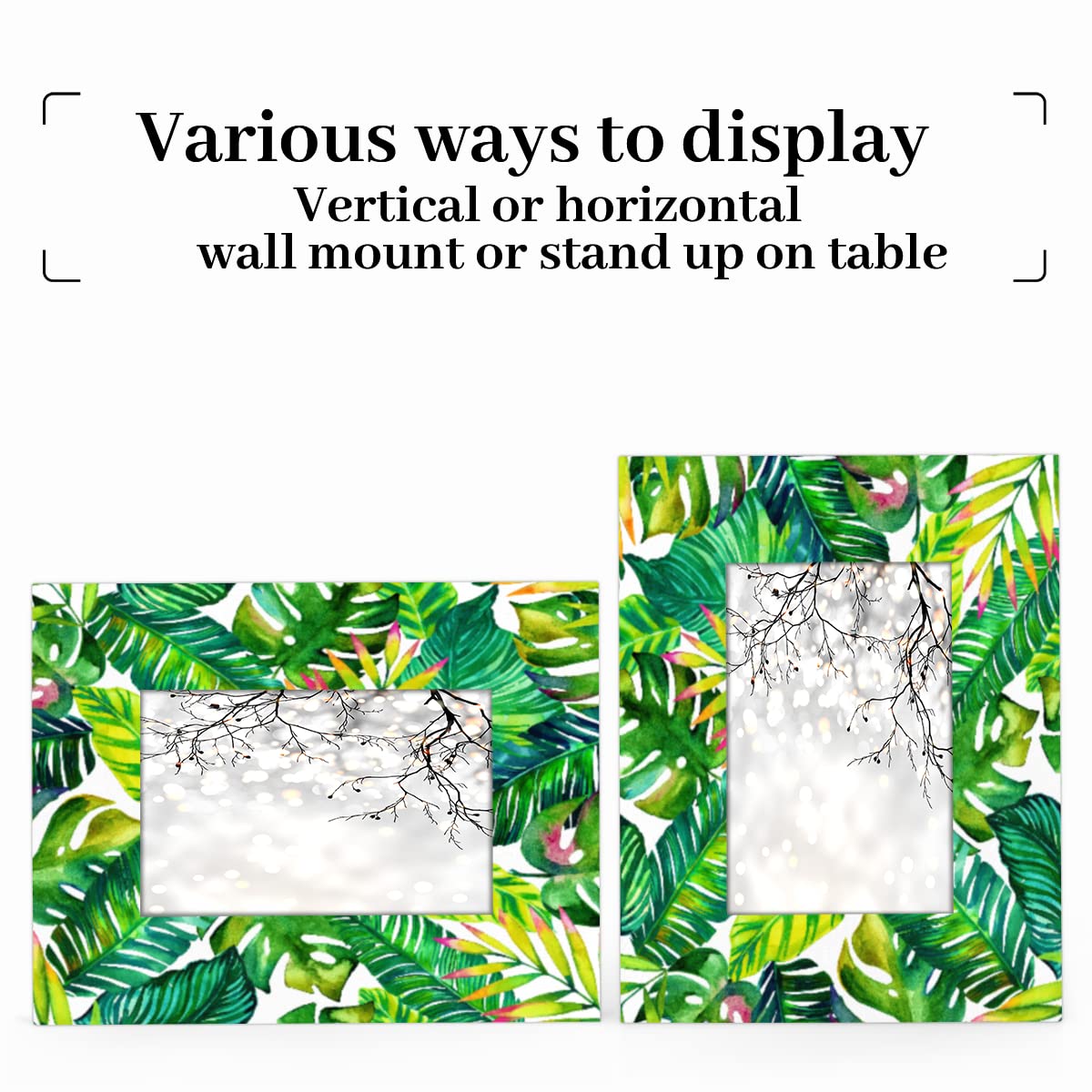 Mexpekil Bilderrahmen 13x18cm - Tropische Palmen Holzrahmen Mit Ständer