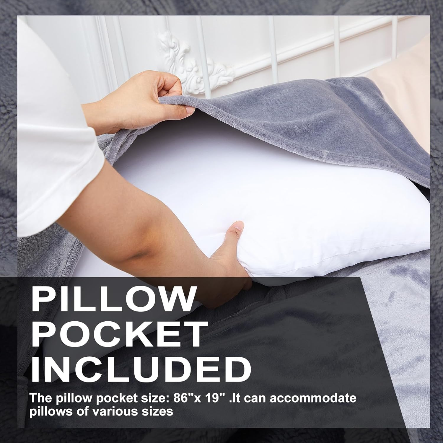 2 Pcs Sleeping Bag Liner for Adult, 86 x 41 Inch Grey Flannel Fluffy Sheet & Camping Sheet for Autumn Winter Warm Thick Sheets for Backpacking, Hotel, Traveling, Sleeping Bag with Zipper