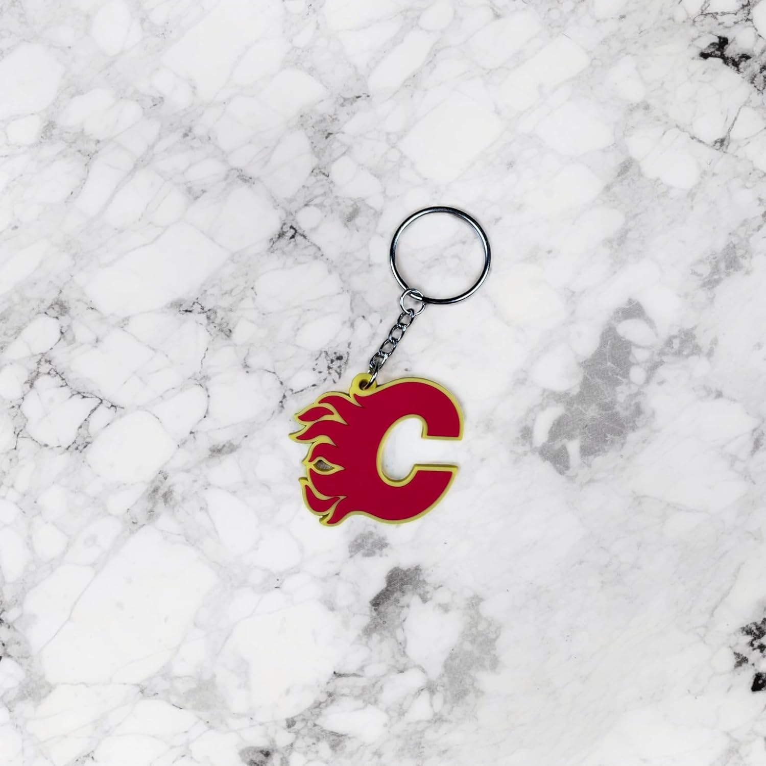 Desert Cactus Calgary Flames PVC Keychain NHL National Hockey League Bag Tag, Backpack, Car, Gift, Souvenir, Key Ring (PVC)