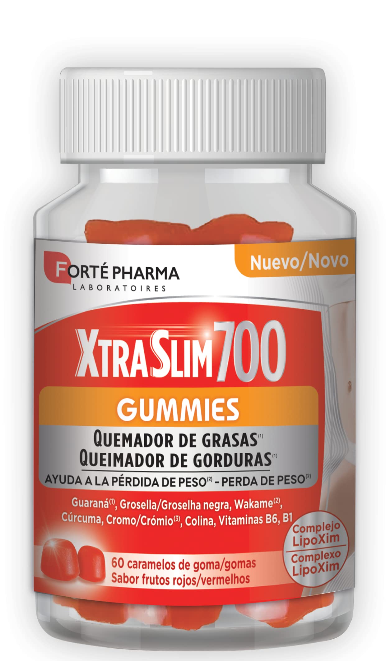 Quemador de Grasas Extra XTRASLIM 700 GUMMIES, 60 Caramelos de Goma - Forté Pharma