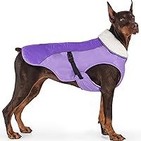 Vista 13 de EMUST Chaqueta de invierno para perro, acogedora chaqueta de perro resistente al viento para clima frío, chalecos de mascotas de color sólido