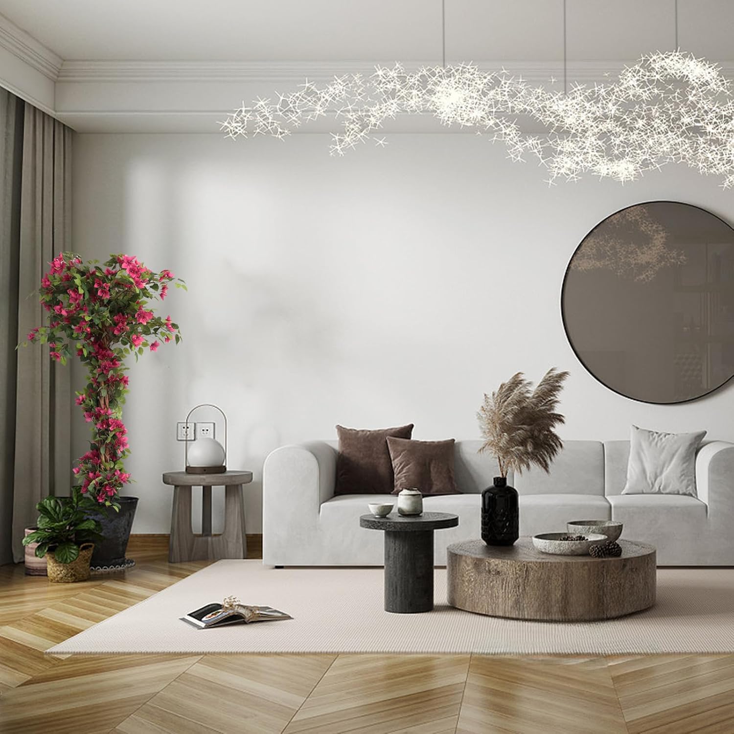 Damomo 5 Feet Artificial Bougainvillea Tree with Flowers in Plastic Pot Faux Blooming Tree for Decor Indoor or Outdoor Home Office, 1 PCS(63 inch)