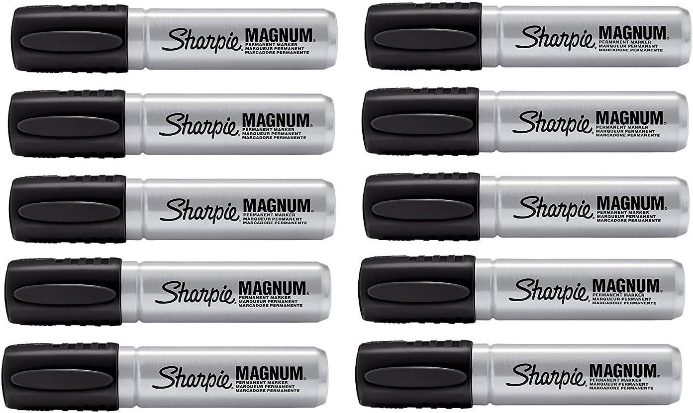 Sharpie Magnum Chisel Tip, Black, (Pack of 10)