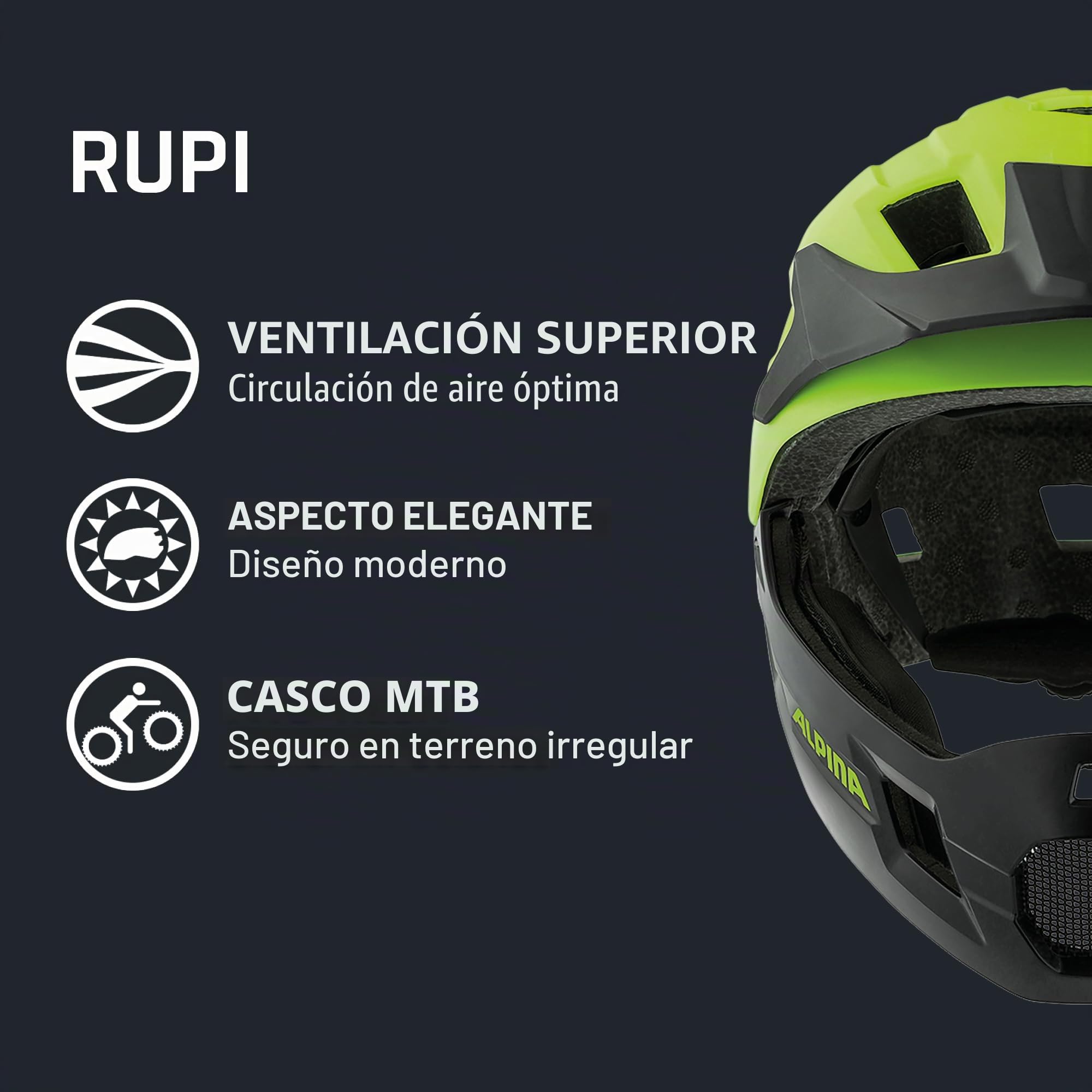 ALPINA RUPI Casco de Ciclismo, Unisex-Youth
