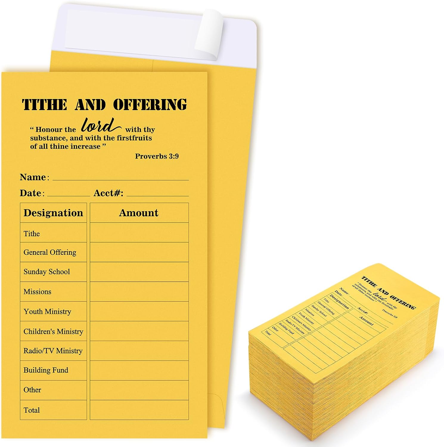 Woanger 1000 Pcs Tithes and Offering Envelopes 6.3 x 3.5 Inches Church Supplies Tithe Envelopes for Saving Money Church Donation Supplies (Classic)