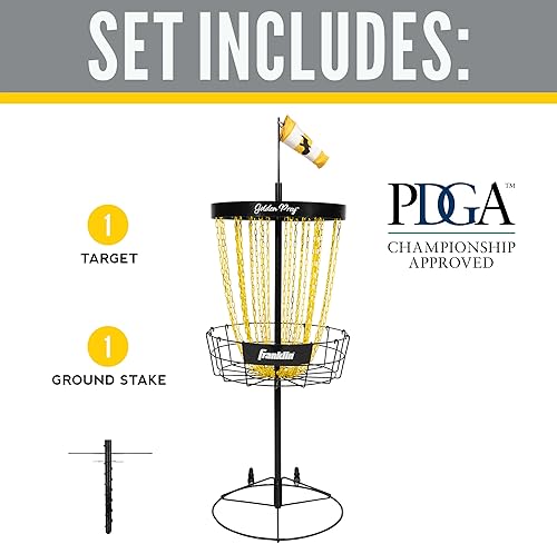 Miniatura 27 de Franklin Sports Cestas de golf de disco – objetivo de golf portátil con cadenas incluidas – Equipo de soporte de cesta de golf de disco