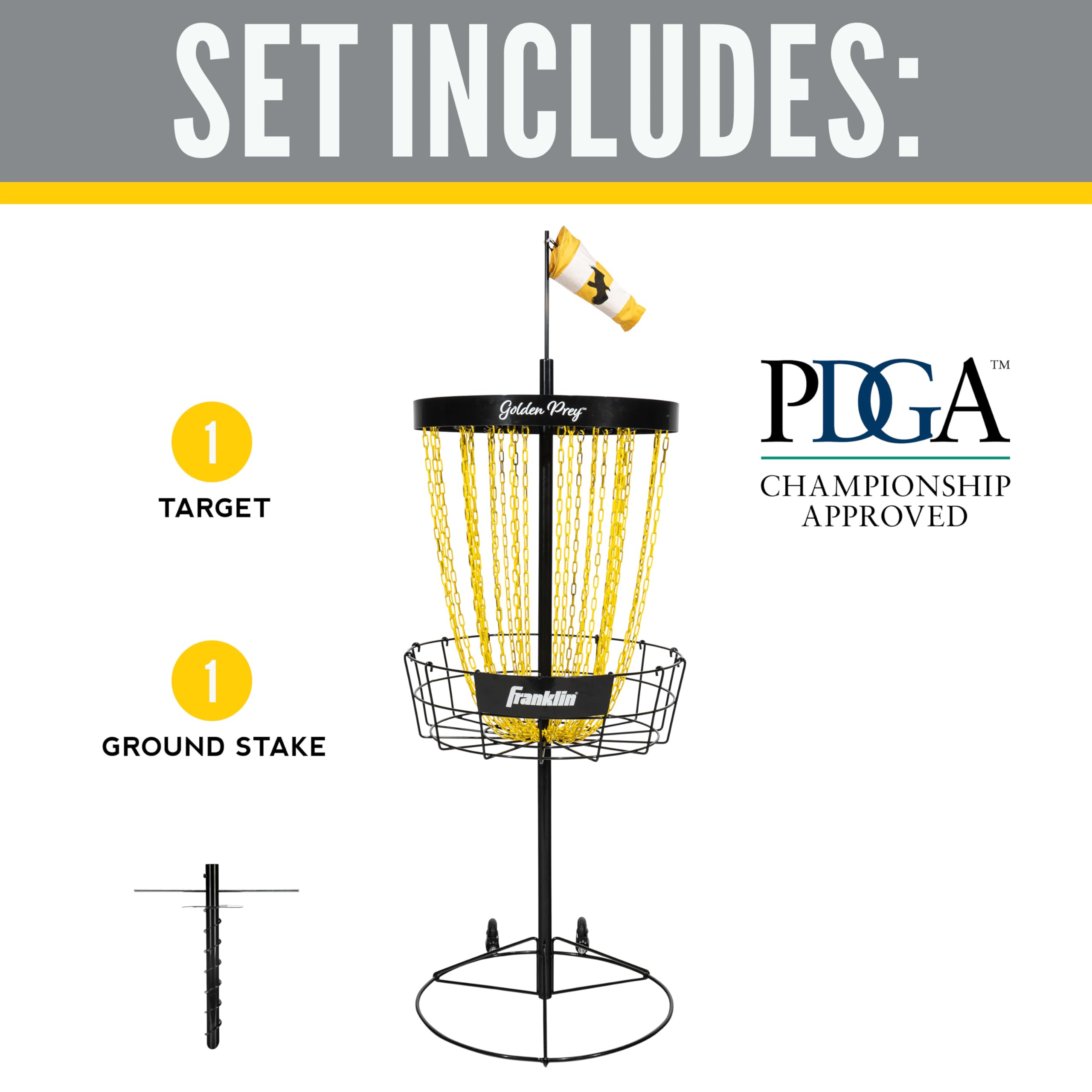 Franklin Sports Disc Golf Baskets - Portable Disc Golf Target with Chains Included - Disc Golf Basket Stand Equipment for Hole Course Creation product thumbnail 4