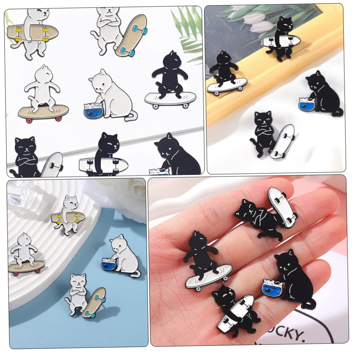 VANZACK Rucksack-stifte Katzen Brosche Tier Emaille Pin Langlebige Brosche Cartoon-emaille-broschen Schmuck Für Frauen Katzennadeln Für Rucksäcke Katze Stifte Legierung