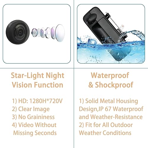 Vista 4 de Gledewen Manija de puerta trasera de cámara de respaldo, compatible con Toyota Tundra 2007-2013, con orificio para llave, con ángulo de visión Negro