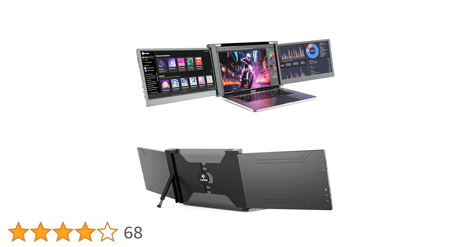 ポータブルモニター 3画面 Amazon.co.jp: L LIMINK S19 14インチ トリプルポータブル